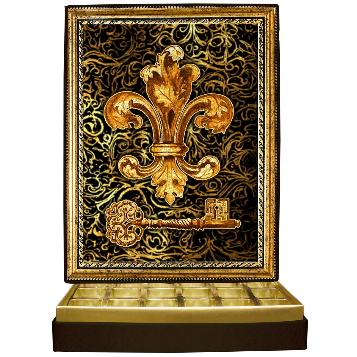 Simli Dekorlu Anahtar Simli Çerçeveli Çikolata Kutusu