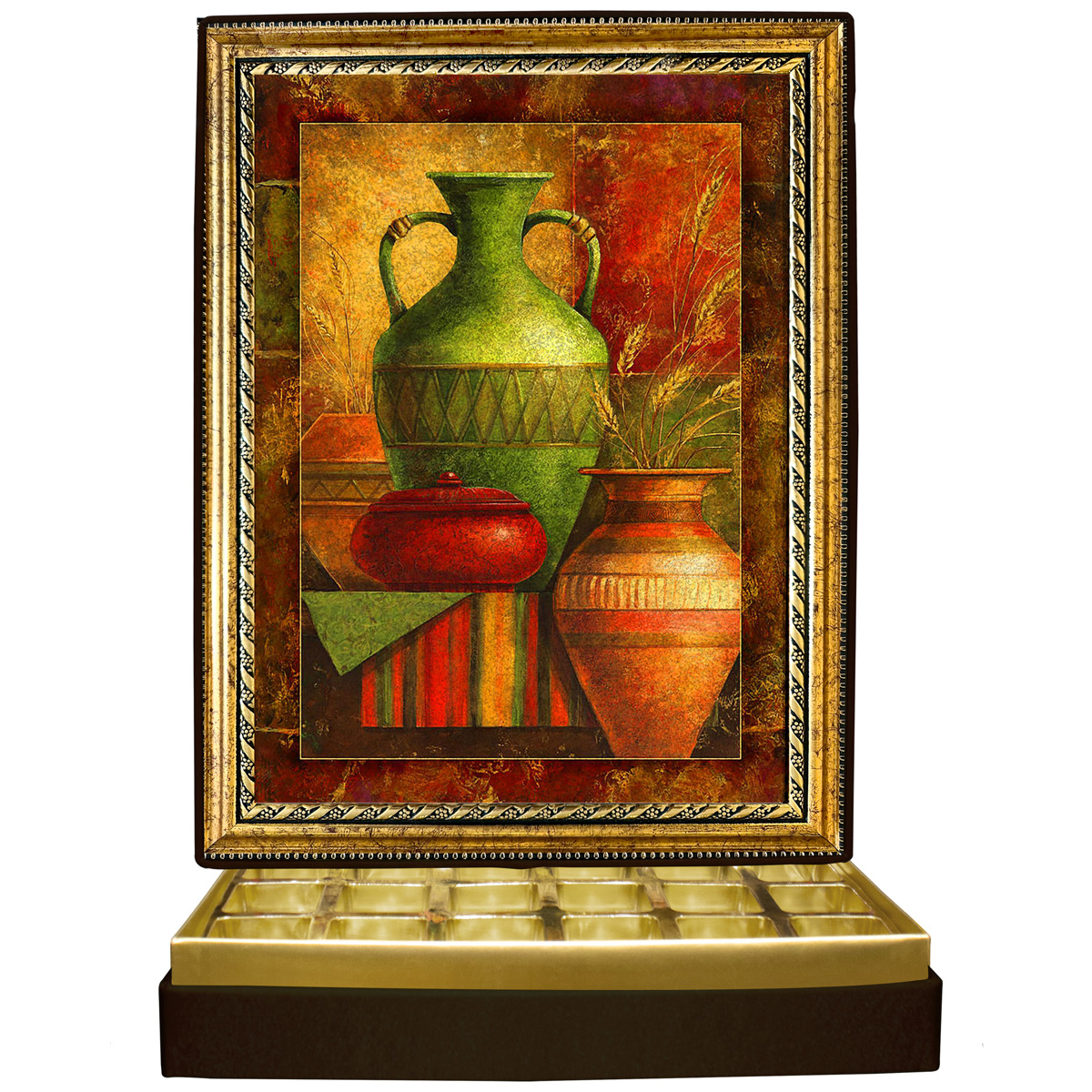 Simli Vazolar Simli Çerçeveli Çikolata Kutusu